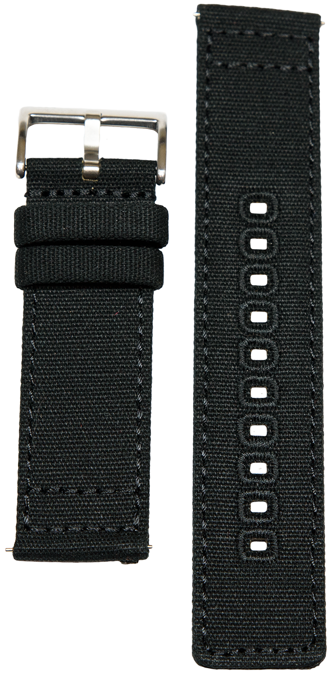 North Trail Black Canvas Watch Strap