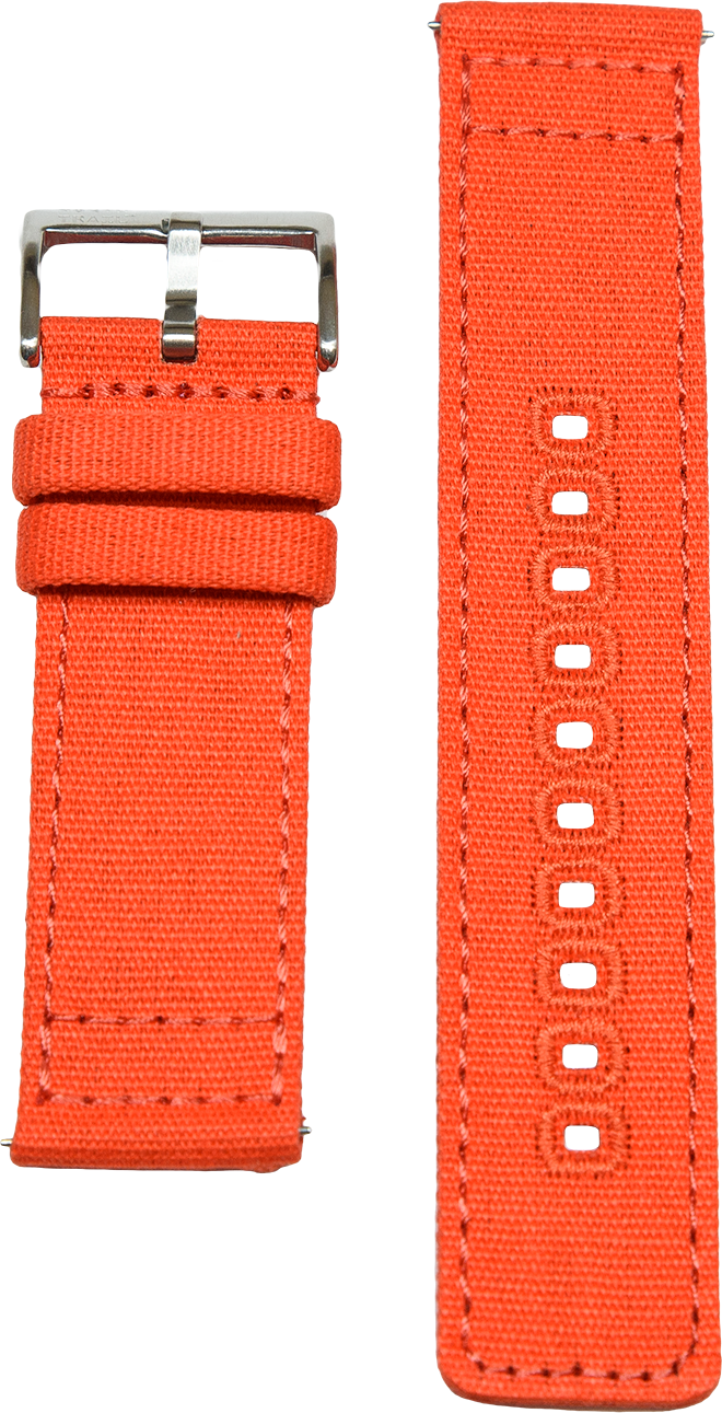 North Trail Orange Canvas Watch Strap